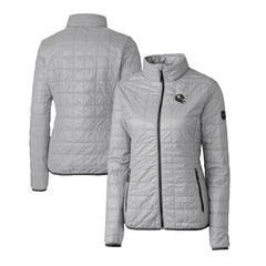 Pittsburgh Steelers Cutter & Buck Women's Helmet Logo Rainier PrimaLoft Eco Insulated Full-Zip Puffer Jacket - Gray - NFL