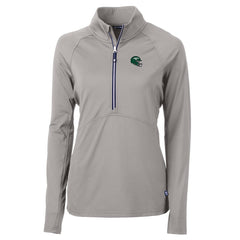 New York Jets Cutter & Buck Women's Helmet Logo Adapt Eco Knit Stretch Recycled Half-Zip Pullover Top - Gray - NFL