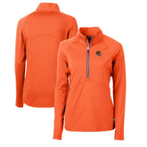 Cincinnati Bengals Cutter & Buck Women's Helmet Logo Adapt Eco Knit Stretch Recycled Half-Zip Pullover Top - Orange - NFL