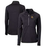 Green Bay Packers Cutter & Buck Women's Helmet Logo Adapt Eco Knit Stretch Recycled Half-Zip Pullover Top - Black - NFL