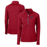 Houston Texans Cutter & Buck Women's Helmet Logo Adapt Eco Knit Stretch Recycled Half-Zip Pullover Top - Red - NFL
