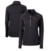 Washington Commanders Cutter & Buck Women's Helmet Logo Adapt Eco Knit Stretch Recycled Half-Zip Pullover Top - Black - NFL