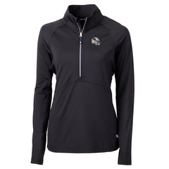 Arizona Cardinals Cutter & Buck Women's Helmet Logo Adapt Eco Knit Stretch Recycled Half-Zip Pullover Top - Black - NFL