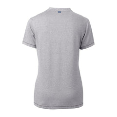Pittsburgh Steelers Cutter & Buck Women's Helmet Logo DryTec Forge Stretch V-Neck Blade Top - Heather Gray - NFL
