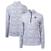 New Orleans Saints Cutter & Buck Women's Helmet Logo Traverse Camo Print Stretch Quarter-Zip Pullover Top - Charcoal - NFL
