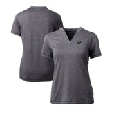 Jacksonville Jaguars Cutter & Buck Women's Helmet Logo DryTec Forge Stretch V-Neck Blade Top - Heather Charcoal - NFL