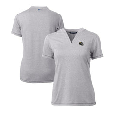 Jacksonville Jaguars Cutter & Buck Women's Helmet Logo DryTec Forge Stretch V-Neck Blade Top - Heather Gray - NFL