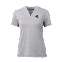 Jacksonville Jaguars Cutter & Buck Women's Helmet Logo DryTec Forge Stretch V-Neck Blade Top - Heather Gray - NFL