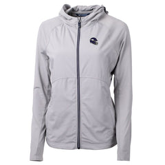 Minnesota Vikings Cutter & Buck Women's Helmet Logo Adapt Eco Knit Hybrid Recycled Full-Zip Hoodie - Heather Gray - NFL
