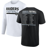 Las Vegas Raiders Two-Pack 2023 Schedule T-Shirt Combo Set - Black/White - Fanatics