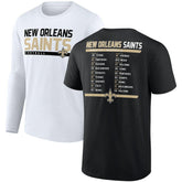 New Orleans Saints Two-Pack 2023 Schedule T-Shirt Combo Set - Black/White - Fanatics