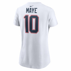 Drake Maye New England Patriots Women's Player Name & Number T-Shirt - White - Nike