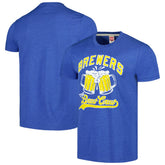 Milwaukee Brewers Homage Doodle Collection The Brew Crew Tri-Blend T-Shirt Outlet