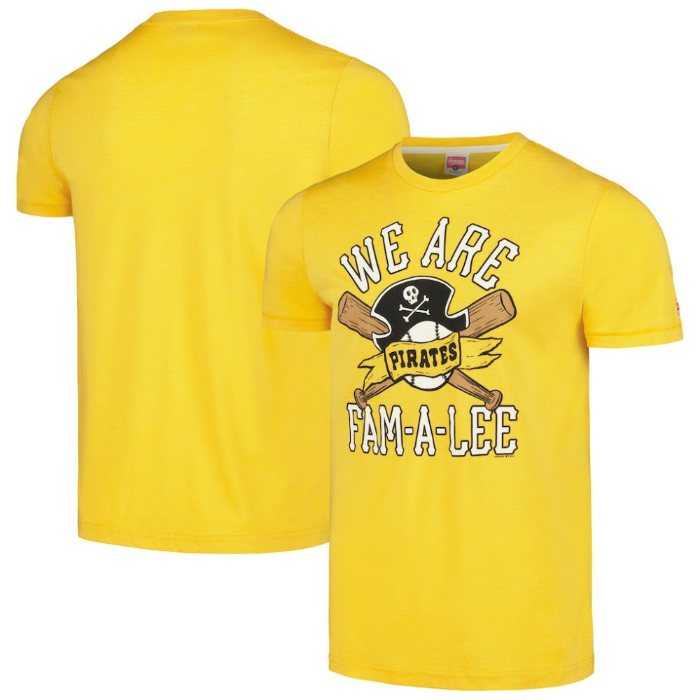 Pittsburgh Pirates Homage Doodle Collection We Are Fam-A-Lee Tri-Blend T-Shirt Near Me