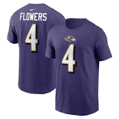 Zay Flowers Baltimore Ravens Player Name & Number T-Shirt - Purple - Nike
