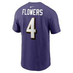 Zay Flowers Baltimore Ravens Player Name & Number T-Shirt - Purple - Nike