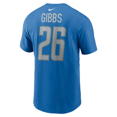Jahmyr Gibbs Detroit Lions 2023 NFL Draft First Round Pick Player Name & Number T-Shirt - Blue - Nike