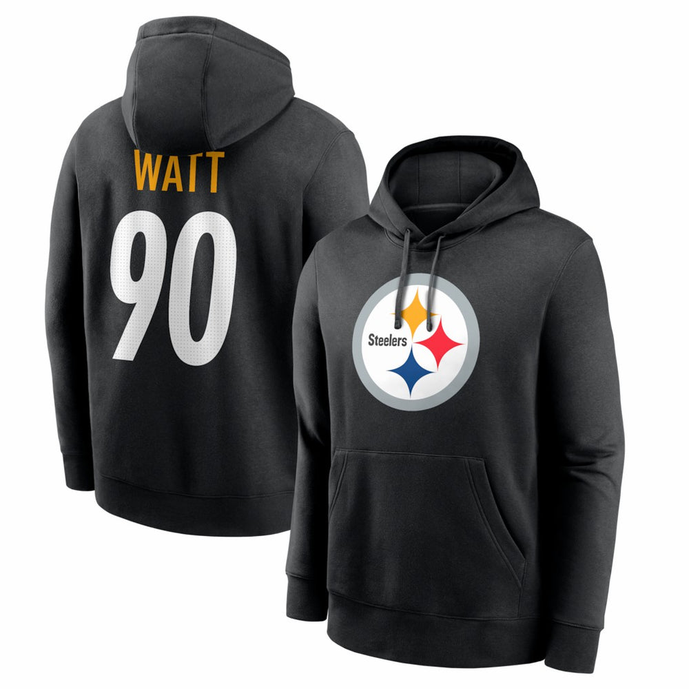 T.J. Watt Pittsburgh Steelers Name & Number Fleece Hoodie - Black - Nike