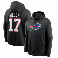 Josh Allen Buffalo Bills Name & Number Fleece Hoodie - Black - Nike