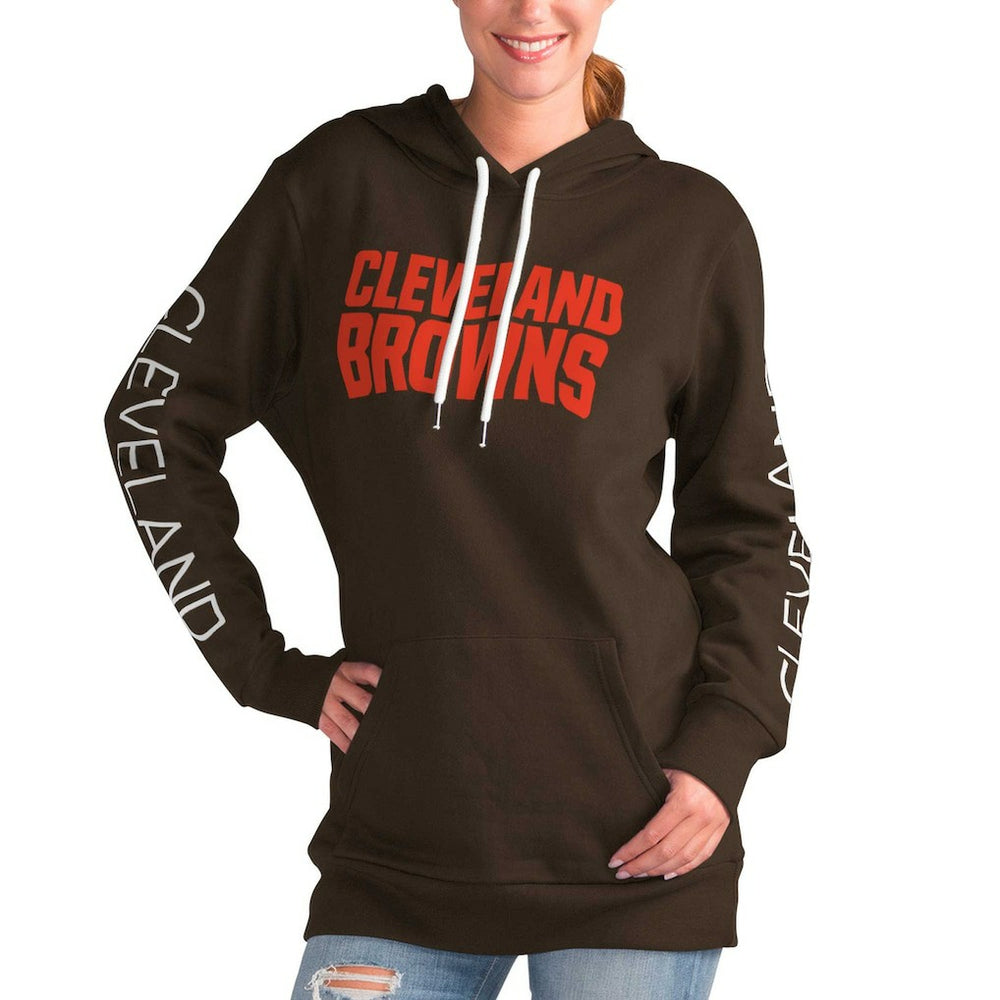 Cleveland Browns G-III 4Her by Carl Banks Women's Extra Inning Pullover Hoodie - Brown - NFL