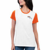 Denver Broncos G-III 4Her by Carl Banks Women's Fashion Illustration T-Shirt - White/Orange - NFL