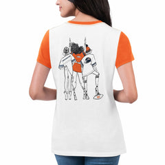 Denver Broncos G-III 4Her by Carl Banks Women's Fashion Illustration T-Shirt - White/Orange - NFL