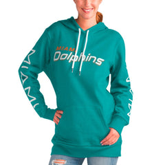 Miami Dolphins G-III 4Her by Carl Banks Women's Extra Inning Pullover Hoodie - Aqua - NFL