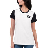 Las Vegas Raiders G-III 4Her by Carl Banks Women's Fashion Illustration T-Shirt - White/Black - NFL