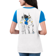 Los Angeles Chargers G-III 4Her by Carl Banks Women's Fashion Illustration T-Shirt - White/Powder Blue - NFL