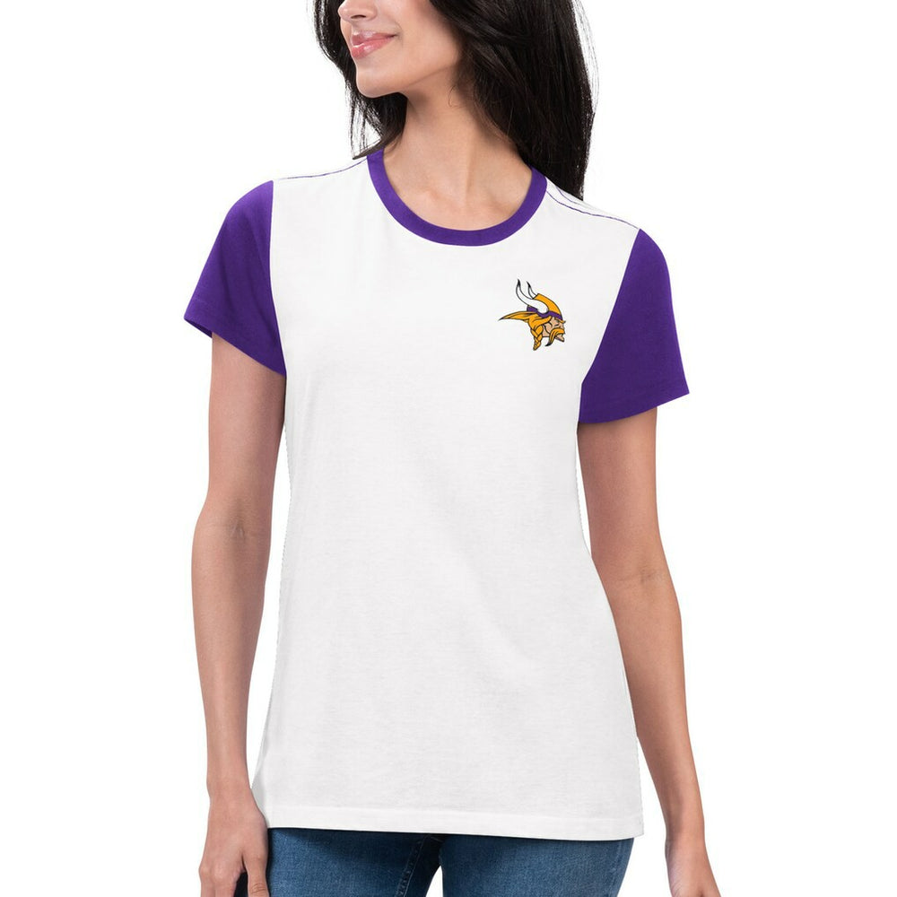 Minnesota Vikings G-III 4Her by Carl Banks Women's Fashion Illustration T-Shirt - White/Purple - NFL