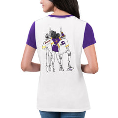 Minnesota Vikings G-III 4Her by Carl Banks Women's Fashion Illustration T-Shirt - White/Purple - NFL
