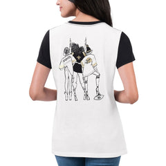 New Orleans Saints G-III 4Her by Carl Banks Women's Fashion Illustration T-Shirt - White/Black - NFL