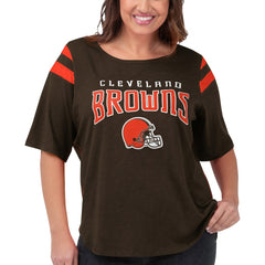 Cleveland Browns G-III 4Her by Carl Banks Women's Plus Size Linebacker T-Shirt - Brown - NFL