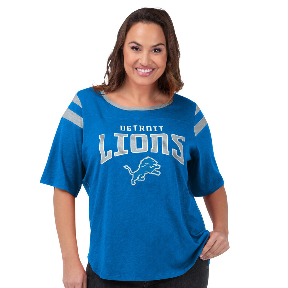 Detroit Lions G-III 4Her by Carl Banks Women's Plus Size Linebacker T-Shirt - Royal - NFL