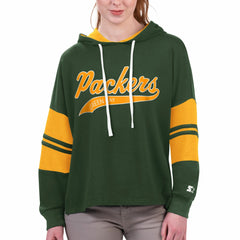 Green Bay Packers Starter Women's Bump And Run Long Sleeve Hoodie T-Shirt - Green - NFL