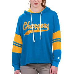 Los Angeles Chargers Starter Women's Bump And Run Long Sleeve Hoodie T-Shirt - Powder Blue - NFL