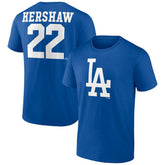 Clayton Kershaw Los Angeles Dodgers Player Icon Name & Number T-Shirt for sale