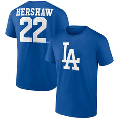 Clayton Kershaw Los Angeles Dodgers Player Icon Name & Number T-Shirt for sale
