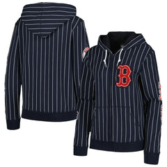 Boston Red Sox New Era Women's Pinstripe Tri-Blend Full-Zip Jacket Online