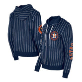 Houston Astros New Era Women's Pinstripe Tri-Blend Full-Zip Hoodie Jacket Online
