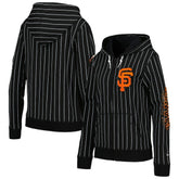 San Francisco Giants New Era Women's Pinstripe Tri-Blend Full-Zip Jacket Outlet