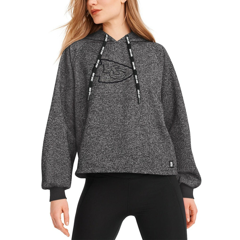 Kansas City Chiefs DKNY Sport Women's Debbie Dolman Raglan Pullover Hoodie - Black - NFL