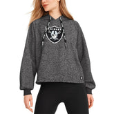 Las Vegas Raiders DKNY Sport Women's Debbie Dolman Raglan Pullover Hoodie - Black - NFL