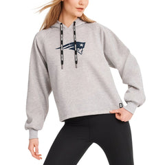 New England Patriots DKNY Sport Women's Debbie Dolman Raglan Pullover Hoodie - Heather Gray - NFL