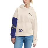 Baltimore Ravens Tommy Hilfiger Women's Harriet Pullover Hoodie - Cream/Purple - NFL