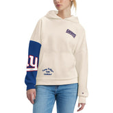 New York Giants Tommy Hilfiger Women's Harriet Pullover Hoodie - Cream/Royal - NFL