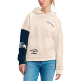 Seattle Seahawks Tommy Hilfiger Women's Harriet Pullover Hoodie - Cream/Navy - NFL