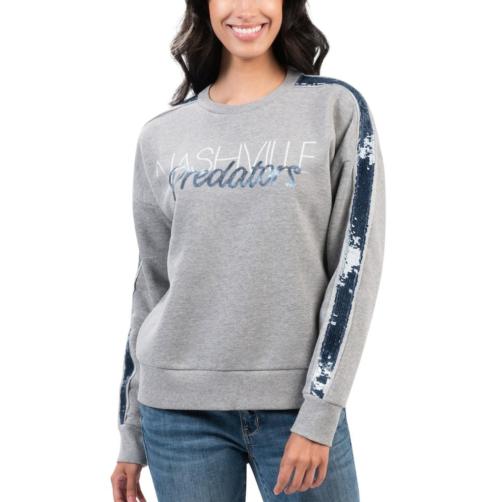 Nashville Predators G-III 4Her by Carl Banks Women's Penalty Box Pullover Sweatshirt - Gray | NHL discount