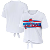 Colorado Avalanche WEAR by Erin Andrews Women's Front Knot T-Shirt - White | NHL on sale