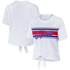 Washington Capitals WEAR by Erin Andrews Women's Front Knot T-Shirt - White | NHL online